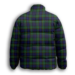 ScotsTee Shop Scottish Hogarth of Firhill Premium Tartan Collar Down Jacket Winter White Duck Down Plaid
