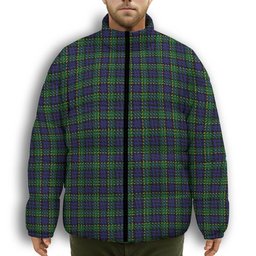 ScotsTee Shop Scottish Hogarth of Firhill Premium Tartan Collar Down Jacket Winter White Duck Down Plaid