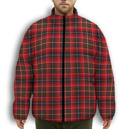 ScotsTee Shop Scottish Innes Modern Premium Tartan Collar Down Jacket Winter White Duck Down Plaid