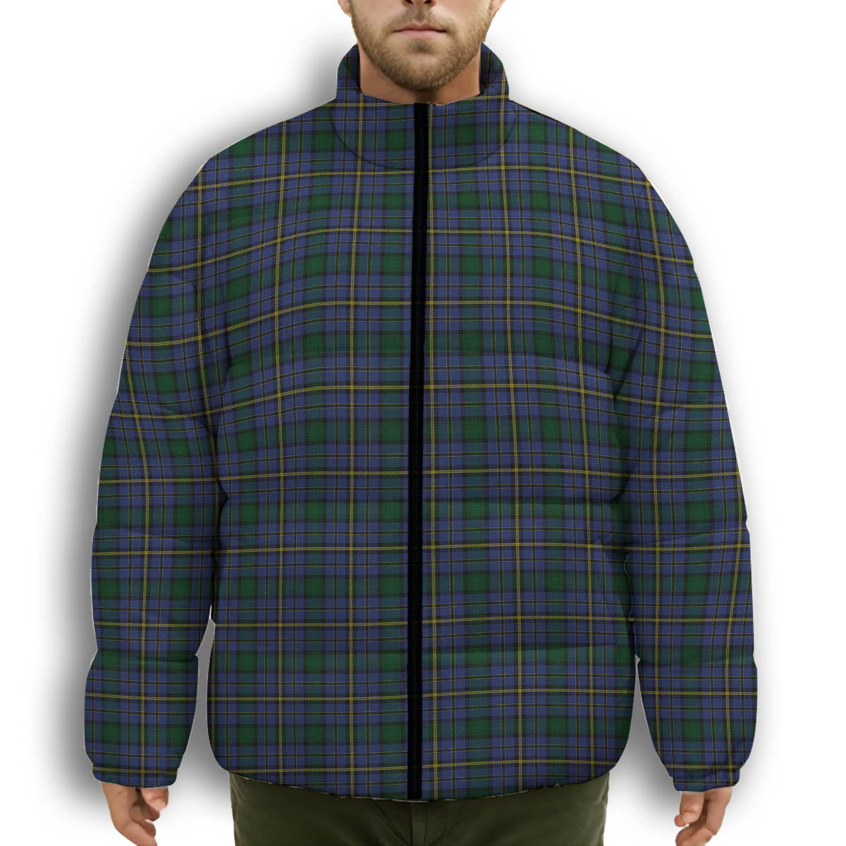 ScotsTee Shop Scottish Hope Vere 2 Premium Tartan Collar Down Jacket Winter White Duck Down Plaid
