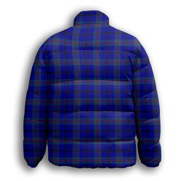 ScotsTee Shop Scottish Kinding Premium Tartan Collar Down Jacket Winter White Duck Down Plaid
