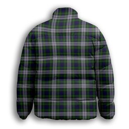 ScotsTee Shop Scottish Gordon Dress 1965 Premium Tartan Collar Down Jacket Winter White Duck Down Plaid