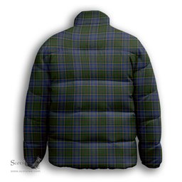 ScotsTee Shop Scottish MacMillan Hunting Premium Tartan Collar Down Jacket Winter White Duck Down Plaid