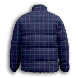 ScotsTee Shop Scottish Kirkcaldy Premium Tartan Collar Down Jacket Winter White Duck Down Plaid