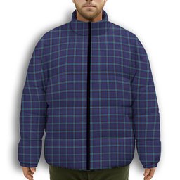 ScotsTee Shop Scottish Kirkcaldy Premium Tartan Collar Down Jacket Winter White Duck Down Plaid