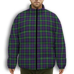 ScotsTee Shop Scottish Inglis Modern Premium Tartan Collar Down Jacket Winter White Duck Down Plaid