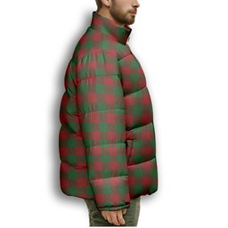 ScotsTee Shop Scottish Moncreiffe Premium Tartan Collar Down Jacket Winter White Duck Down Plaid