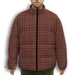 ScotsTee Shop Scottish Hepburn Premium Tartan Collar Down Jacket Winter White Duck Down Plaid