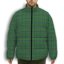 ScotsTee Shop Scottish Toshach Premium Tartan Collar Down Jacket Winter White Duck Down Plaid