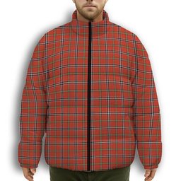 ScotsTee Shop Scottish Meldrum Dress Ancient Premium Tartan Collar Down Jacket Winter White Duck Down Plaid
