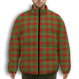 ScotsTee Shop Scottish Grierson Premium Tartan Collar Down Jacket Winter White Duck Down Plaid