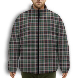 ScotsTee Shop Scottish Innes Dress Premium Tartan Collar Down Jacket Winter White Duck Down Plaid
