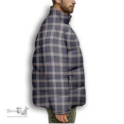ScotsTee Shop Scottish Unidentified Gordon variant Premium Tartan Collar Down Jacket Winter White Duck Down Plaid
