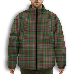 ScotsTee Shop Scottish Hunter Wilsons Premium Tartan Collar Down Jacket Winter White Duck Down Plaid