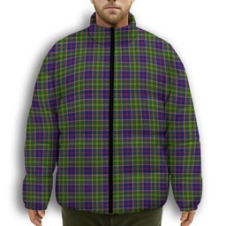 ScotsTee Shop Scottish Whitefoord Premium Tartan Collar Down Jacket Winter White Duck Down Plaid