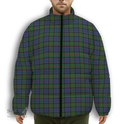 ScotsTee Shop Scottish Paterson Premium Tartan Collar Down Jacket Winter White Duck Down Plaid