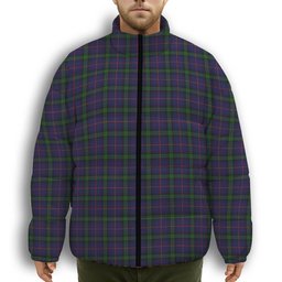 ScotsTee Shop Scottish McClafferty Premium Tartan Collar Down Jacket Winter White Duck Down Plaid