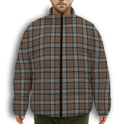 ScotsTee Shop Scottish MacLaren Weathered Premium Tartan Collar Down Jacket Winter White Duck Down Plaid