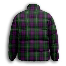 ScotsTee Shop Scottish Wilson Premium Tartan Collar Down Jacket Winter White Duck Down Plaid