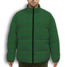 ScotsTee Shop Scottish Walters Premium Tartan Collar Down Jacket Winter White Duck Down Plaid