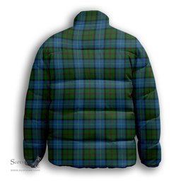 ScotsTee Shop Scottish MacLeod of Assynt Premium Tartan Collar Down Jacket Winter White Duck Down Plaid