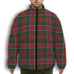 ScotsTee Shop Scottish Thomson Mackinlay Premium Tartan Collar Down Jacket Winter White Duck Down Plaid