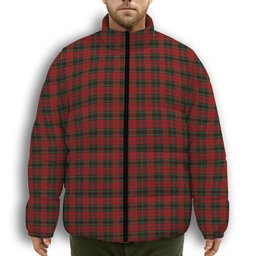 ScotsTee Shop Scottish Rosser of Wales Premium Tartan Collar Down Jacket Winter White Duck Down Plaid