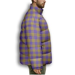 ScotsTee Shop Scottish MacLachlan 5 Premium Tartan Collar Down Jacket Winter White Duck Down Plaid