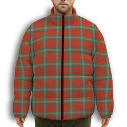 ScotsTee Shop Scottish MacLaine of Loch Buie Ancient Premium Tartan Collar Down Jacket Winter White Duck Down Plaid