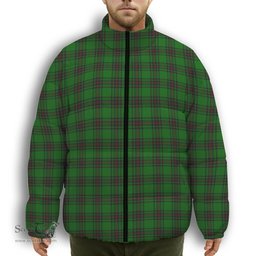 ScotsTee Shop Scottish Primrose Premium Tartan Collar Down Jacket Winter White Duck Down Plaid
