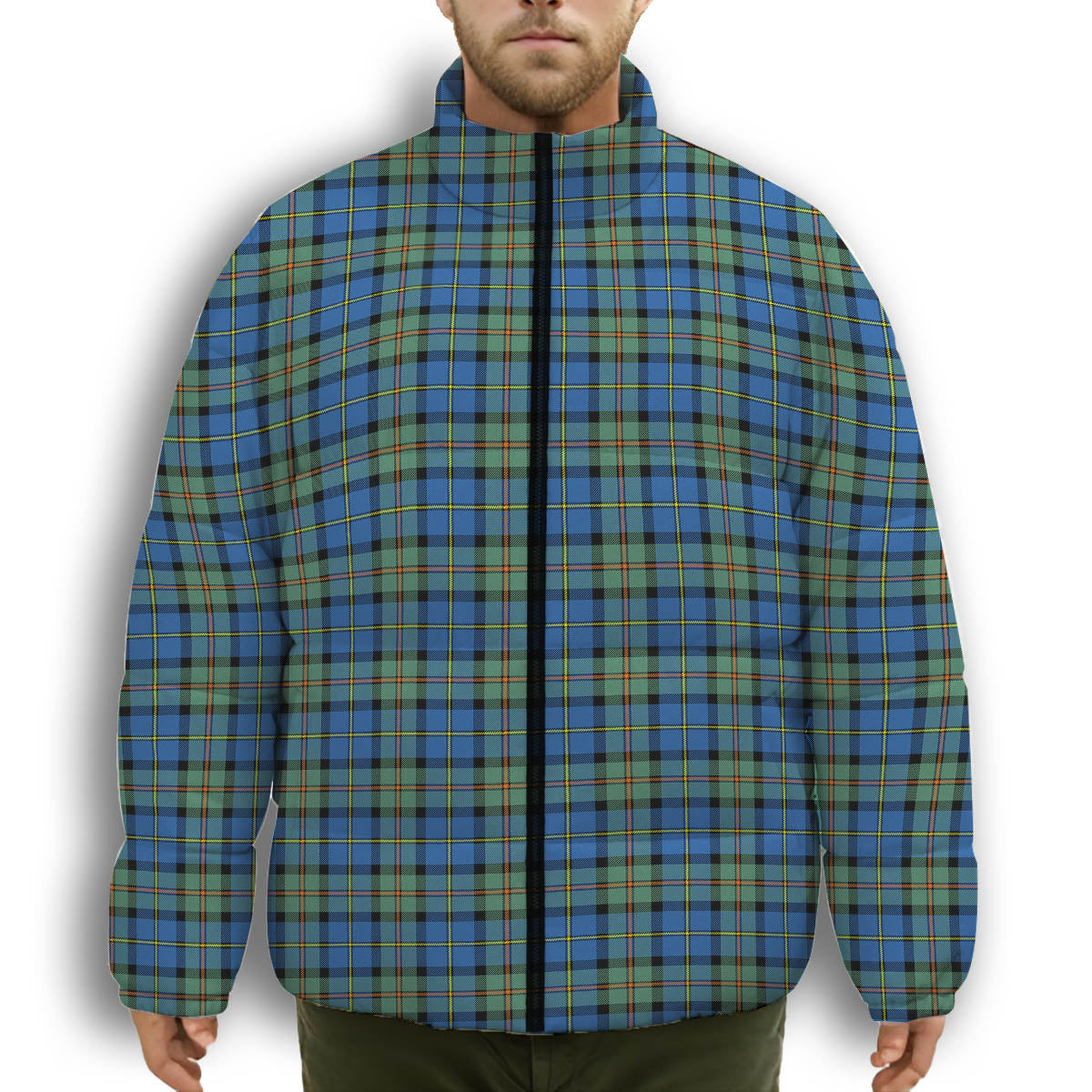 ScotsTee Shop Scottish MacLeod of Harris Ancient Premium Tartan Collar Down Jacket Winter White Duck Down Plaid
