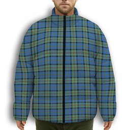 ScotsTee Shop Scottish MacLeod of Harris Ancient Premium Tartan Collar Down Jacket Winter White Duck Down Plaid