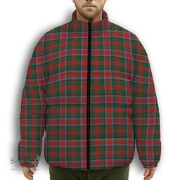 ScotsTee Shop Scottish Thompson Mackinlay Premium Tartan Collar Down Jacket Winter White Duck Down Plaid