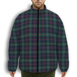 ScotsTee Shop Scottish MacPhail Hunting Modern Premium Tartan Collar Down Jacket Winter White Duck Down Plaid