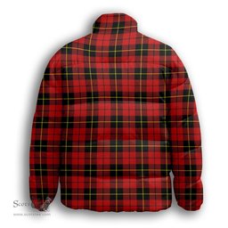 ScotsTee Shop Scottish Wallace Modern Premium Tartan Collar Down Jacket Winter White Duck Down Plaid