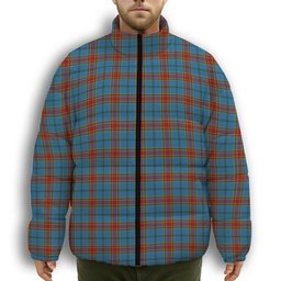 ScotsTee Shop Scottish Traill Premium Tartan Collar Down Jacket Winter White Duck Down Plaid