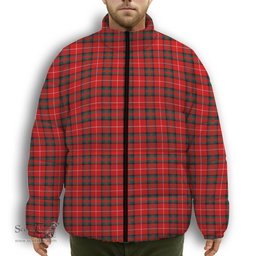 ScotsTee Shop Scottish Stuart Of Bute Modern Premium Tartan Collar Down Jacket Winter White Duck Down Plaid