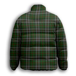ScotsTee Shop Scottish MacNeish Hunting Premium Tartan Collar Down Jacket Winter White Duck Down Plaid