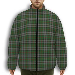 ScotsTee Shop Scottish MacNeish Hunting Premium Tartan Collar Down Jacket Winter White Duck Down Plaid