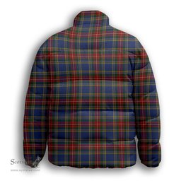 ScotsTee Shop Scottish MacBeth 2 Premium Tartan Collar Down Jacket Winter White Duck Down Plaid