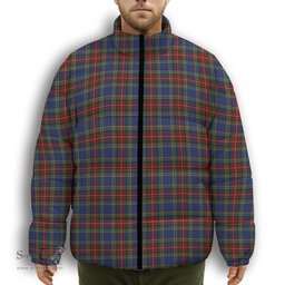 ScotsTee Shop Scottish MacBeth 2 Premium Tartan Collar Down Jacket Winter White Duck Down Plaid