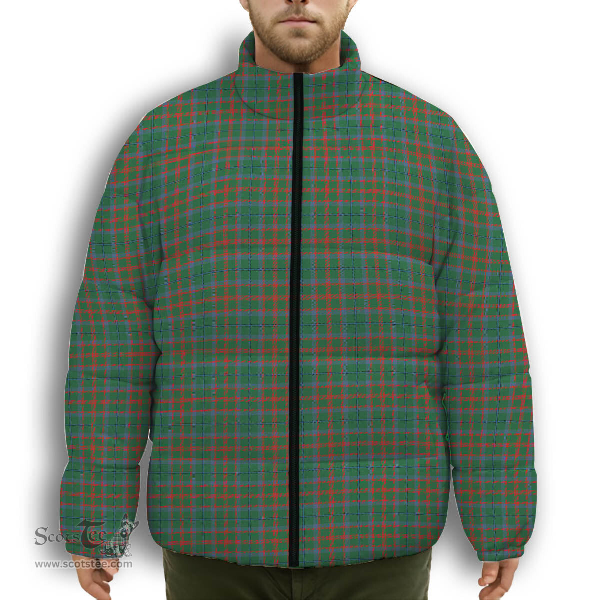 ScotsTee Shop Scottish Shaw of Tordarroch Hunting Ancient Premium Tartan Collar Down Jacket Winter White Duck Down Plaid