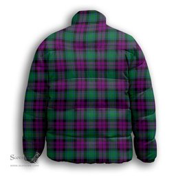 ScotsTee Shop Scottish MacArthur Milton Premium Tartan Collar Down Jacket Winter White Duck Down Plaid
