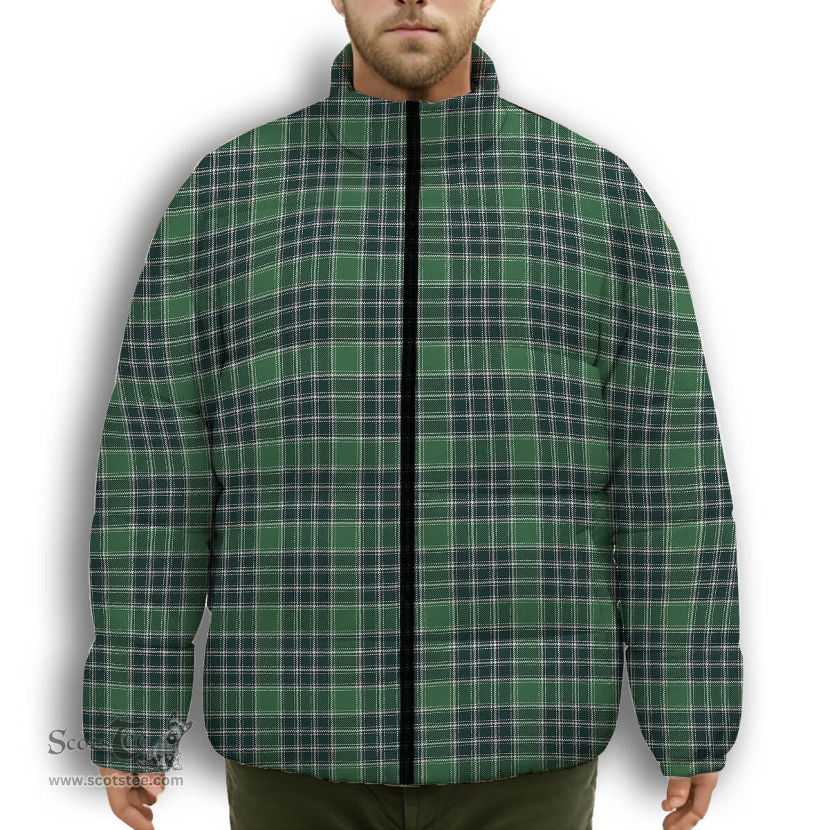 ScotsTee Shop Scottish MacDonald Lord of the Isles Hunting Modern Premium Tartan Collar Down Jacket Winter White Duck Down Plaid