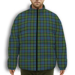 ScotsTee Shop Scottish Newlands Premium Tartan Collar Down Jacket Winter White Duck Down Plaid