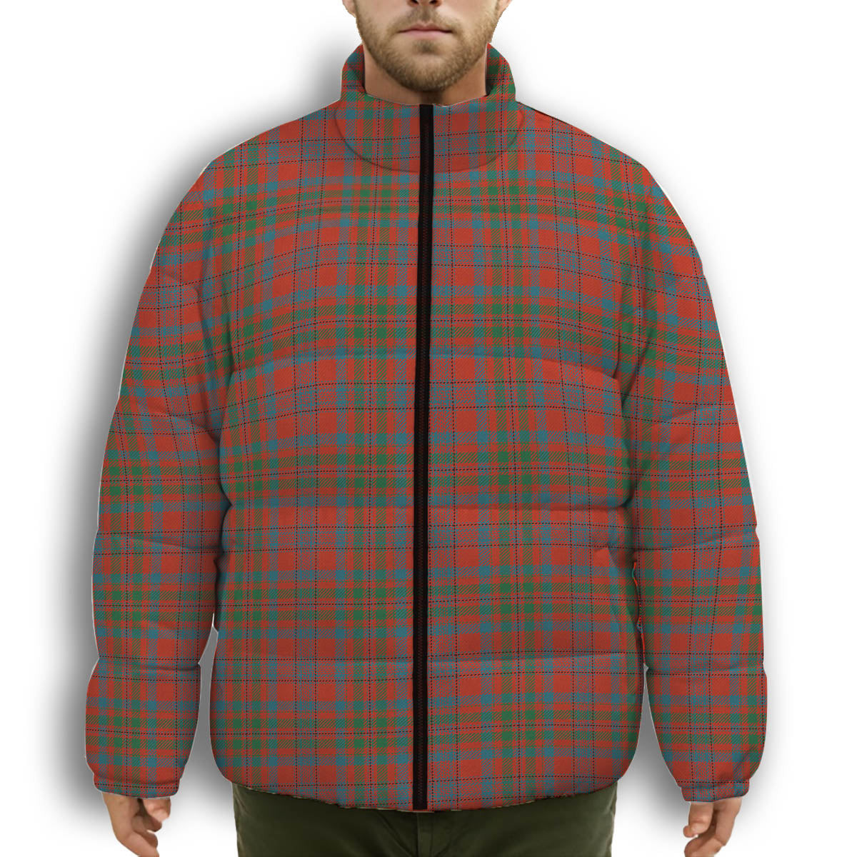 ScotsTee Shop Scottish Murray of Tullibardine Ancient Premium Tartan Collar Down Jacket Winter White Duck Down Plaid