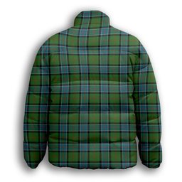 ScotsTee Shop Scottish Sinclair Hunting Ancient Clan Premium Tartan Collar Down Jacket Winter White Duck Down Plaid