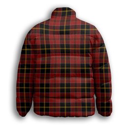 ScotsTee Shop Scottish MacAlister of Skye Premium Tartan Collar Down Jacket Winter White Duck Down Plaid