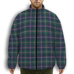 ScotsTee Shop Scottish Shaw of Carolina Modern Premium Tartan Collar Down Jacket Winter White Duck Down Plaid