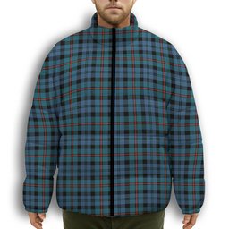 ScotsTee Shop Scottish MacCorquodale Ancient Premium Tartan Collar Down Jacket Winter White Duck Down Plaid